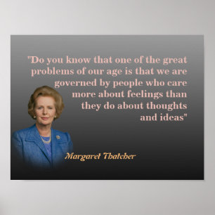 Margaret Thatcher citeert citaat over gedachten en Poster