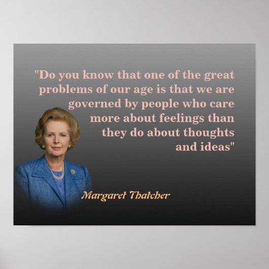 Margaret Thatcher citeert citaat over gedachten en Poster (Voorkant)