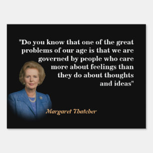 Margaret Thatcher citeert citaat over gedachten en Tuinbord