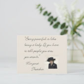 Margaret Thatcher citeert "Krachtig zijn..." Briefkaart (Staand voorkant)