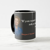 Margaret Thatcher citeert wie om te vragen Mok (Voorkant links)