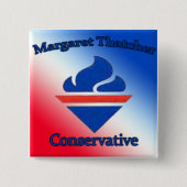Margaret Thatcher Conservative Vierkante Button 5,1 Cm (Voorkant)