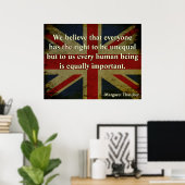 Margaret Thatcher Equality Quote Poster (Thuiskantoor)