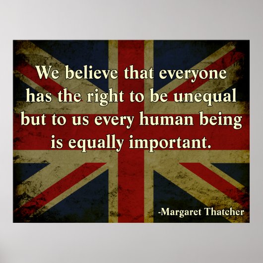 Margaret Thatcher Equality Quote Poster (Voorkant)