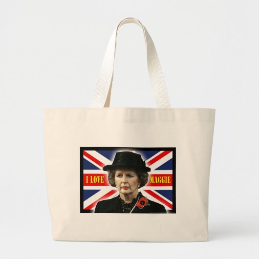 Margaret Thatcher I Love Maggie Grote Tote Bag (Voorkant)