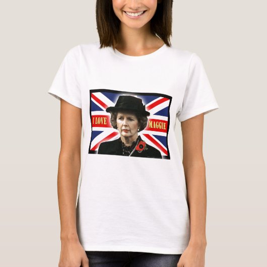 Margaret Thatcher I Love Maggie T-shirt (Voorkant)