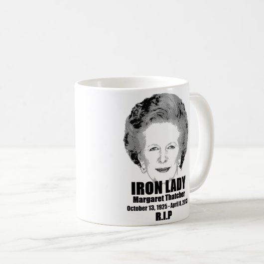 Margaret Thatcher Iron Lady Herdenking Koffie Mok (Voorkant rechts)