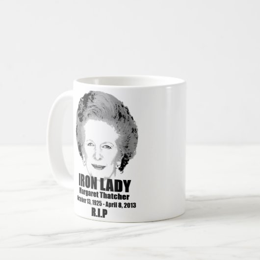 Margaret Thatcher Iron Lady Herdenking Koffie Mok (Voorkant links)