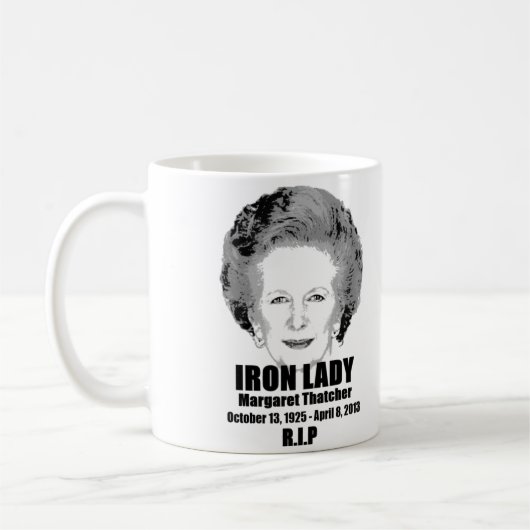 Margaret Thatcher Iron Lady Herdenking Koffie Mok (Links)