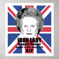 Margaret Thatcher Iron Lady R.I.P poster