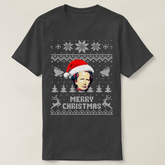 Margaret Thatcher Merry Kerstmis T-shirt (Design voorkant)