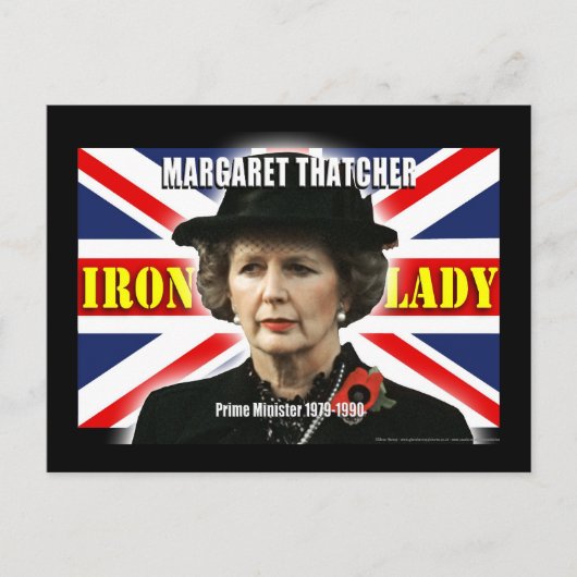 Margaret Thatcher minister-president Briefkaart (Voorkant)