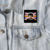 Margaret Thatcher minister-president Vierkante Button 5,1 Cm (In situ)