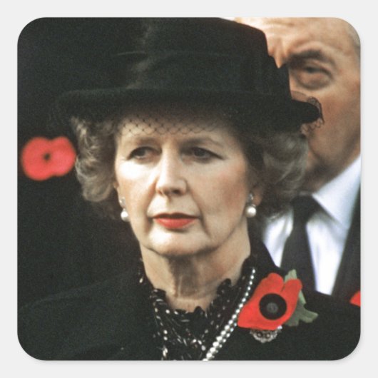 Margaret Thatcher minister-president Vierkante Sticker (Voorkant)