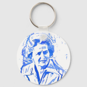 Margaret Thatcher Pop Art Portret Sleutelhanger
