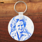 Margaret Thatcher Pop Art Portret Sleutelhanger (Voorkant)