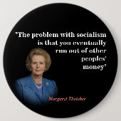 Margaret Thatcher Quote over de Button van het soc (Voorkant)
