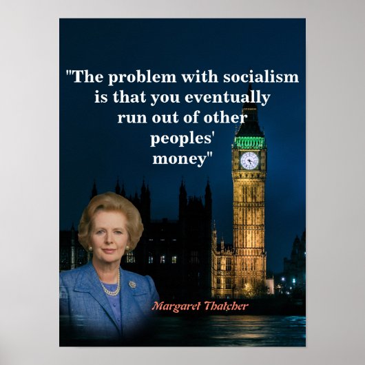 Margaret Thatcher Quote over het Poster van het so (Voorkant)