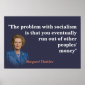 Margaret Thatcher Quote over het socialisme Poster (Voorkant)
