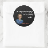 Margaret Thatcher Quote over het socialisme Ronde Sticker (Tas)