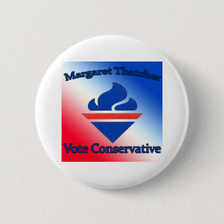 Margaret Thatcher stemt conservatief Ronde Button 5,7 Cm