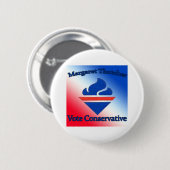 Margaret Thatcher stemt conservatief Ronde Button 5,7 Cm (Voorkant /achterkant)