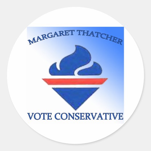 Margaret Thatcher stemt conservatief Ronde Sticker (Voorkant)