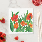 Margaret's Rode Tulips Servet (Insitu)