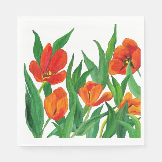 Margaret's Rode Tulips Servet (Voorkant)