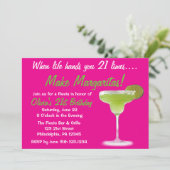 Margarita 21ste uitnodiging van Birthday (Staand voorkant)