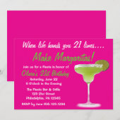 Margarita 21ste uitnodiging van Birthday (Voorkant / Achterkant)