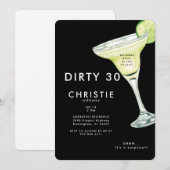 Margarita 30e Surprise Black Birthday Party II Kaart (Voorkant / Achterkant)