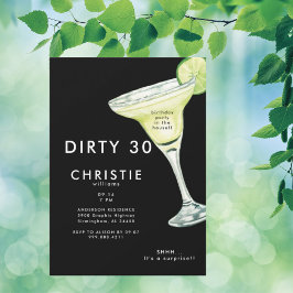 Margarita 30e Surprise Black Birthday Party Kaart