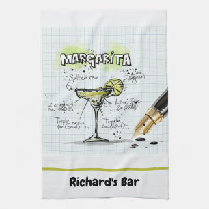 Margarita aangepaste balie Tekening op maat Theedoek