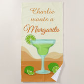 "Margarita", aangepaste naam strandhanddoek Strandlaken (Voorkant)