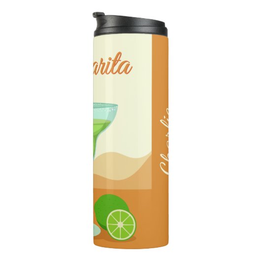 "Margarita" aangepaste naam tumbler Thermosbeker (Geroteerd rechts)
