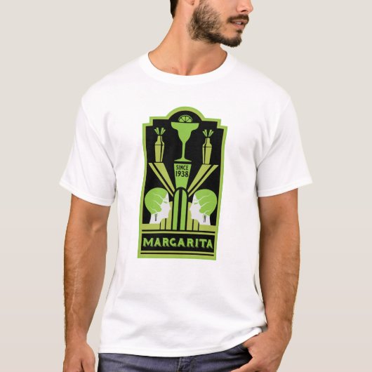 Margarita Art Deco Cocktail T-shirt (Voorkant)