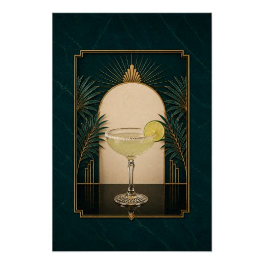 Margarita Art Deco Poster | Bar Kunst (Voorkant)