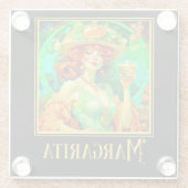 Margarita Art Nouveau Glazen Onderzetter (Achterkant)