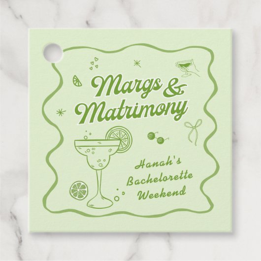 Margarita Bachelorette Party Bedankjes Labels (Voorkant)