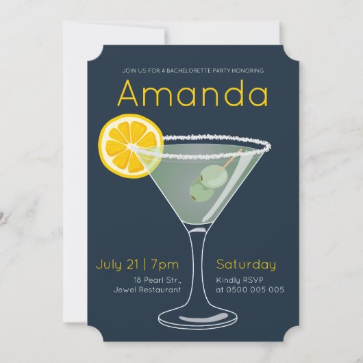 Margarita Bachelorette Party Uitnodiging (Voorkant)