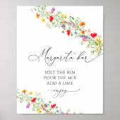 Margarita bar bloem bruiloft uitnodigings poster (Voorkant)