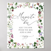 Margarita bar bloemig bruids douche poster (Voorkant)