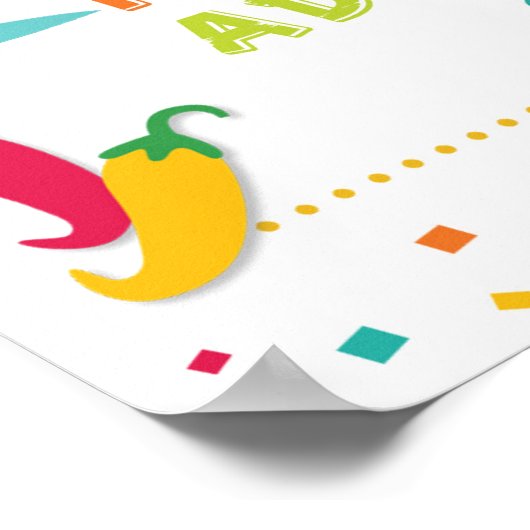 Margarita Bar Bord - Fiesta - Witte Achtergrond Poster (Hoek)