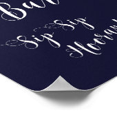 Margarita bar bord huwelijksfeest marine roze bloe poster (Hoek)