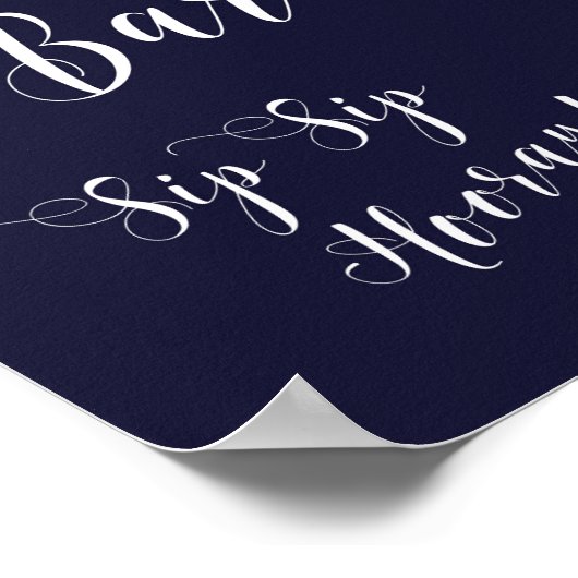 Margarita bar bord huwelijksmarine roze bloem poster (Hoek)