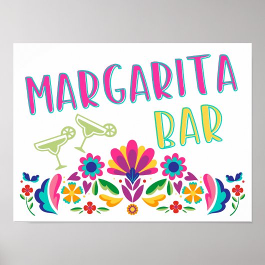 Margarita Bar Fiesta Feest Kleurrijk Mexicaans Poster (Voorkant)