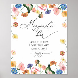 Margarita bar floral vrijgezellenfeest poster