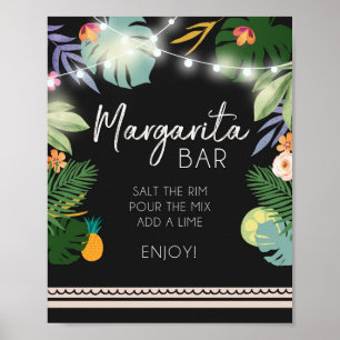 Margarita Bar Luau Tropisch Verjaardagsfeest Bord Poster