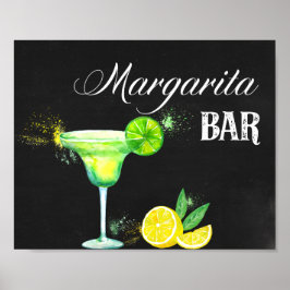 Margarita Bar met zwarte achtergrond Poster